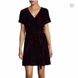 Dex Velvet Cross Front Wrap Dress